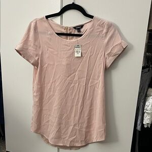 Express Light Pink Short Sleeve Blouse